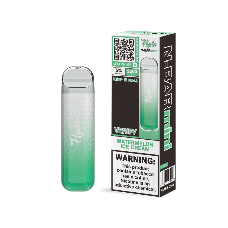 Hyde N-Bar Mini Disposable 2500 Puffs 7mL 50mg | MOQ 10 | Watermelon Ice Cream with Packaging