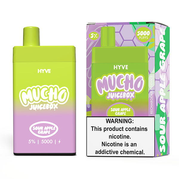 Mucho Hyve Disposable 5000 Puffs 12mL 50mg | MOQ 5 | Sour Apple Grape