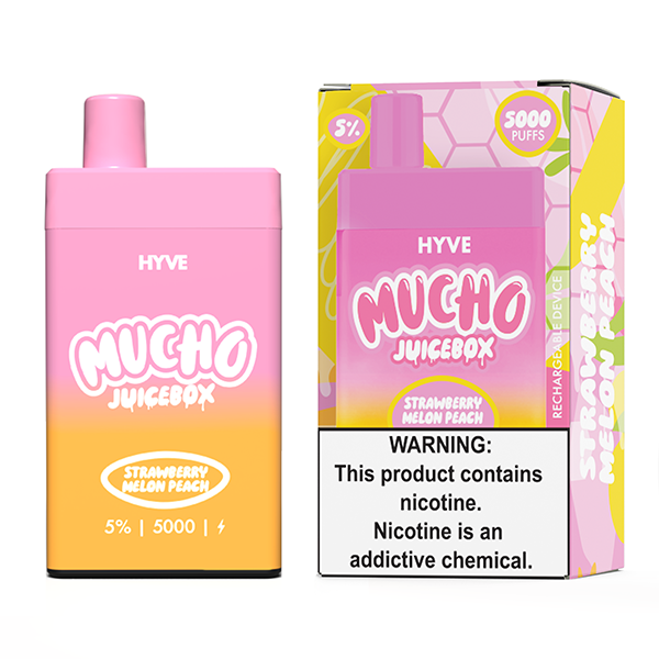 Mucho Hyve Disposable 5000 Puffs 12mL 50mg | MOQ 5 | Strawberry Melon Peach