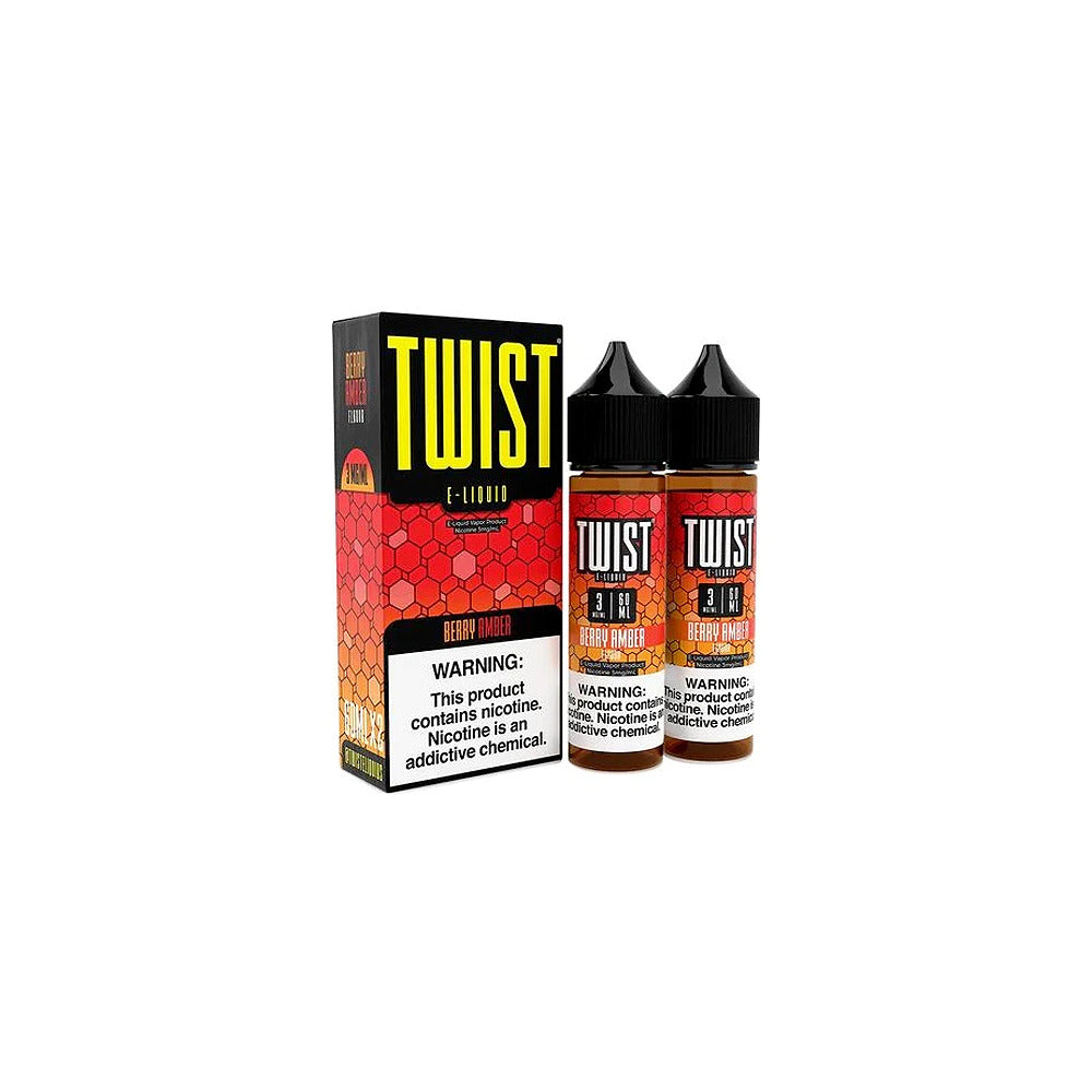 Twist Series E-Liquid 120mL (Freebase) | 60mL 2-Pack - Berry Amber with packaging