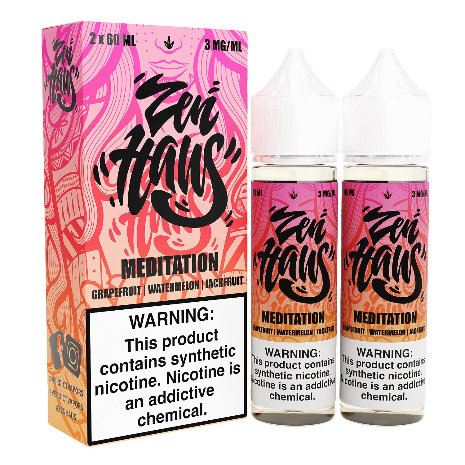 Zen Haus Series E-Liquid 120mL – Freebase – 60mL 2-Pack - Meditation