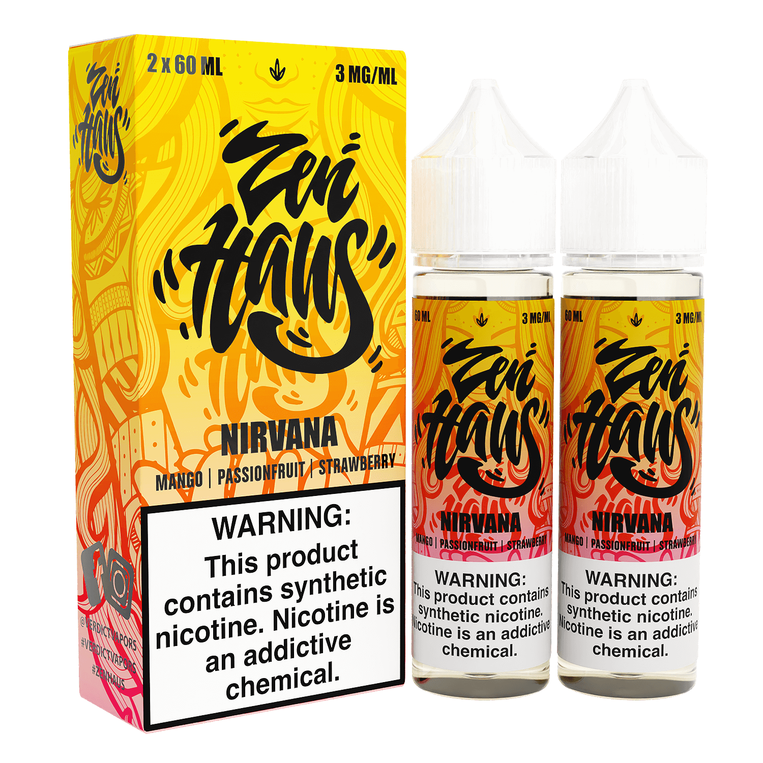 Zen Haus Series E-Liquid 120mL – Freebase – 60mL 2-Pack - Nirvana