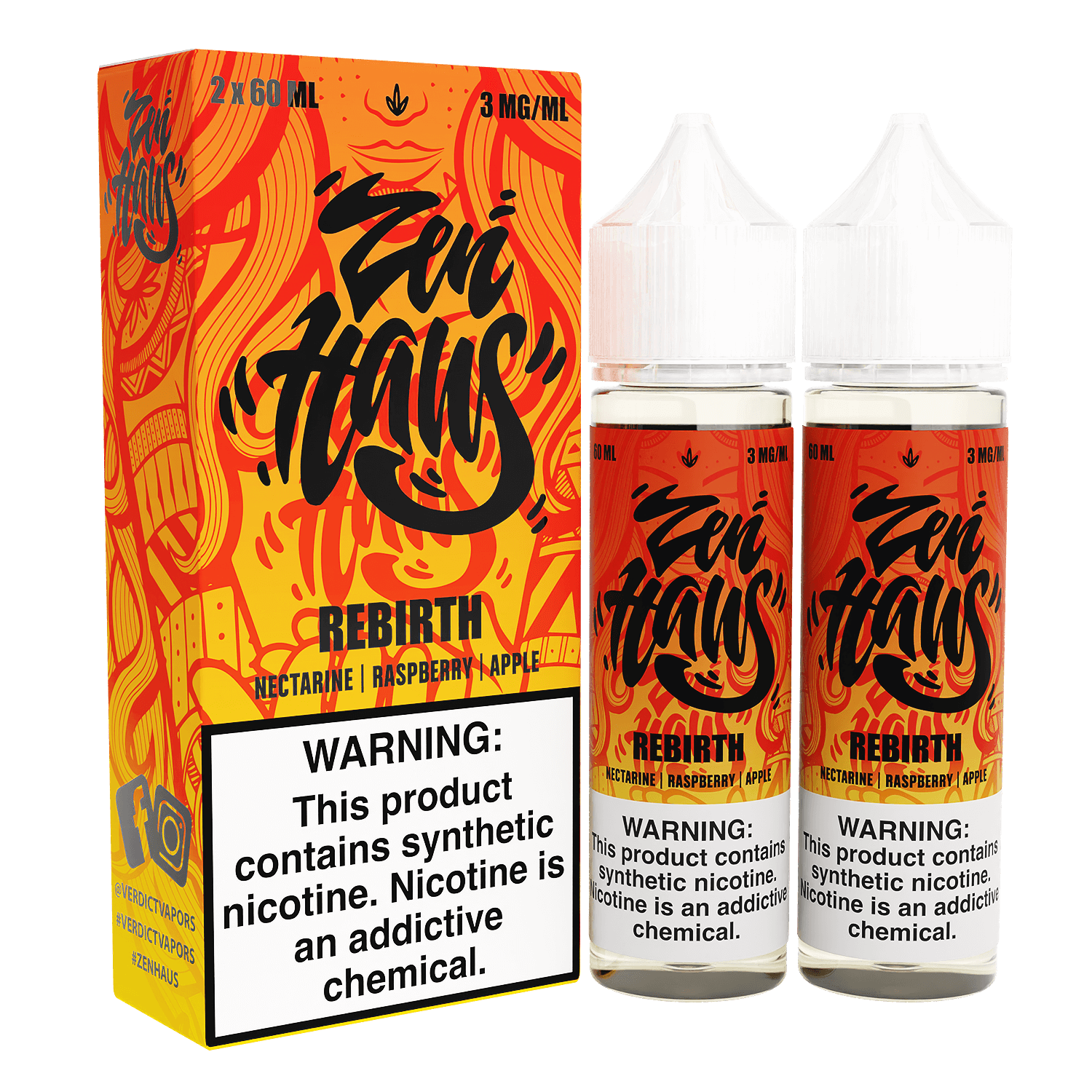 Zen Haus Series E-Liquid 120mL – Freebase – 60mL 2-Pack - Rebirth