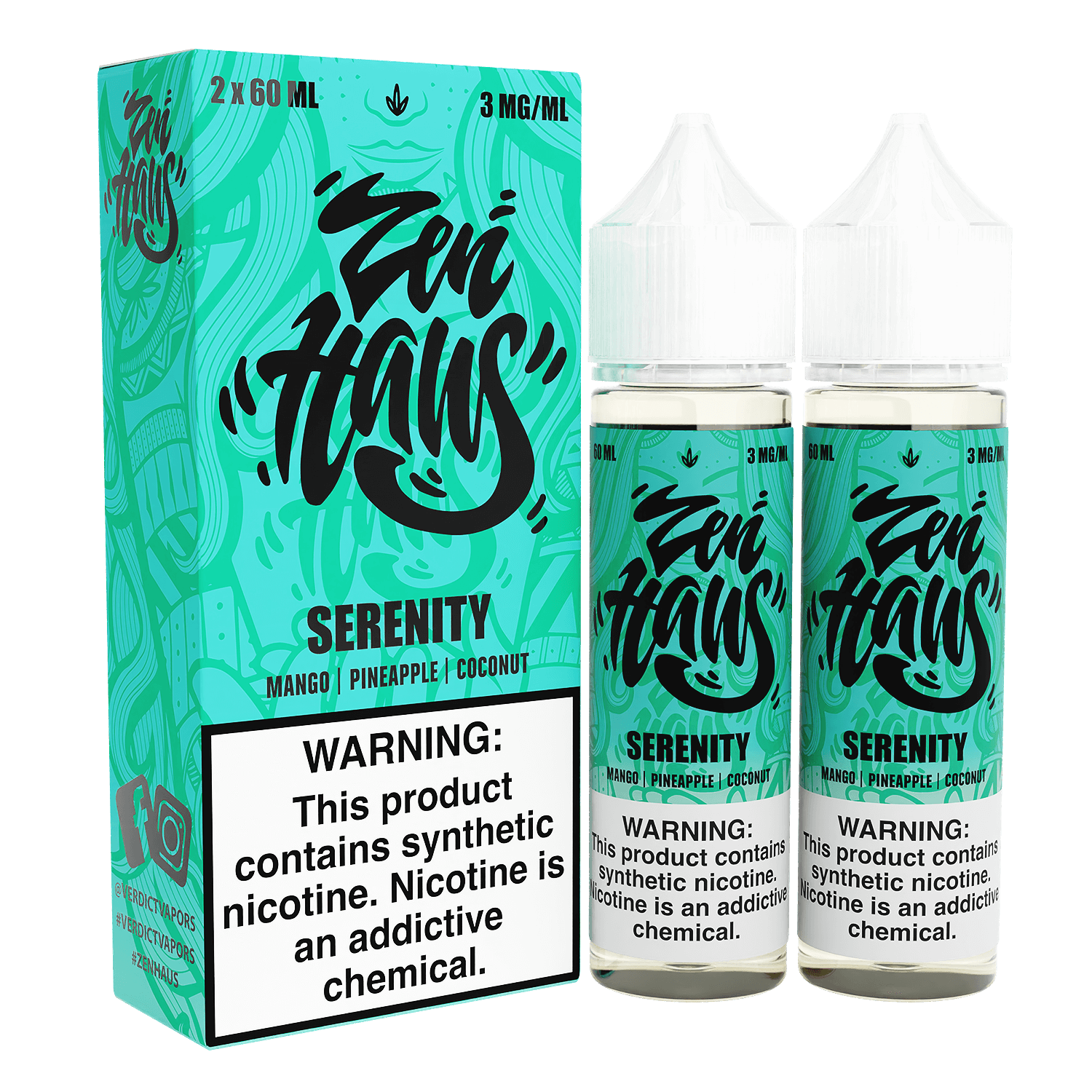 Zen Haus Series E-Liquid 120mL – Freebase – 60mL 2-Pack - Serenity