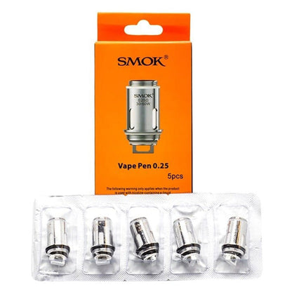 SMOK Vape Pen Coils (5-Pack) | Dual Coil 0.25ohm with Packaging