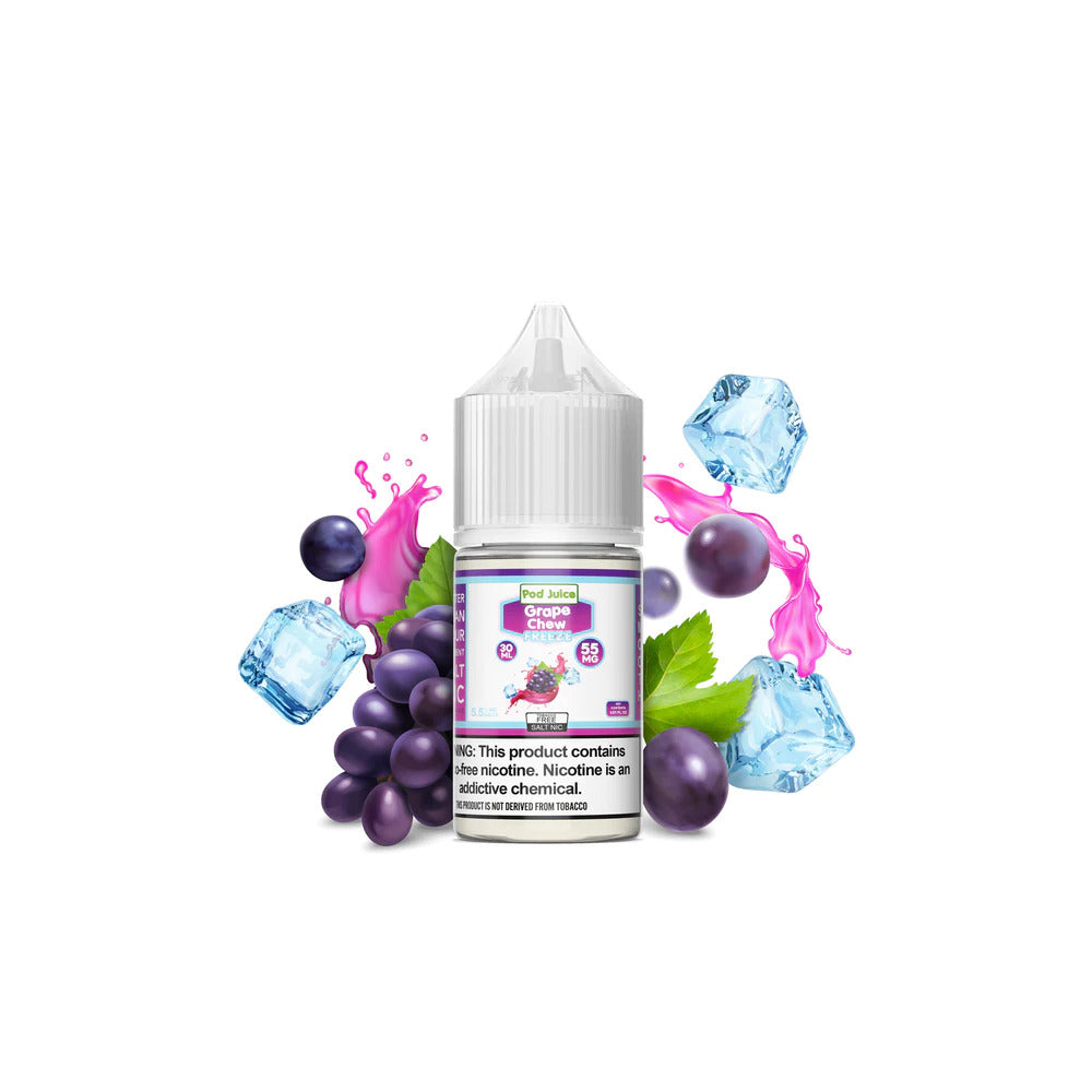 Pod Juice Salt TFN Series E-Liquid | 30mL | 55mg | (Salt Nic) | Grape Chew