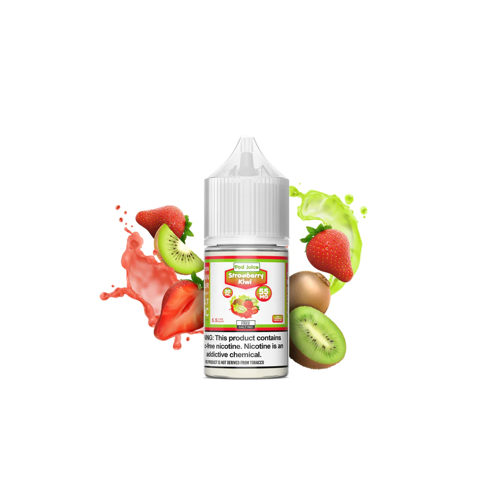 Pod Juice Salt TFN Series E-Liquid | 30mL | 55mg | (Salt Nic) | Strawberry Kiwi