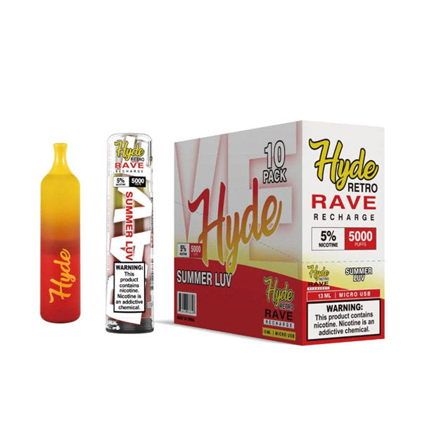 Hyde Retro RAVE Disposable 5000 Puffs 12mL 50mg | MOQ 10 | Summer Luv with Packaging