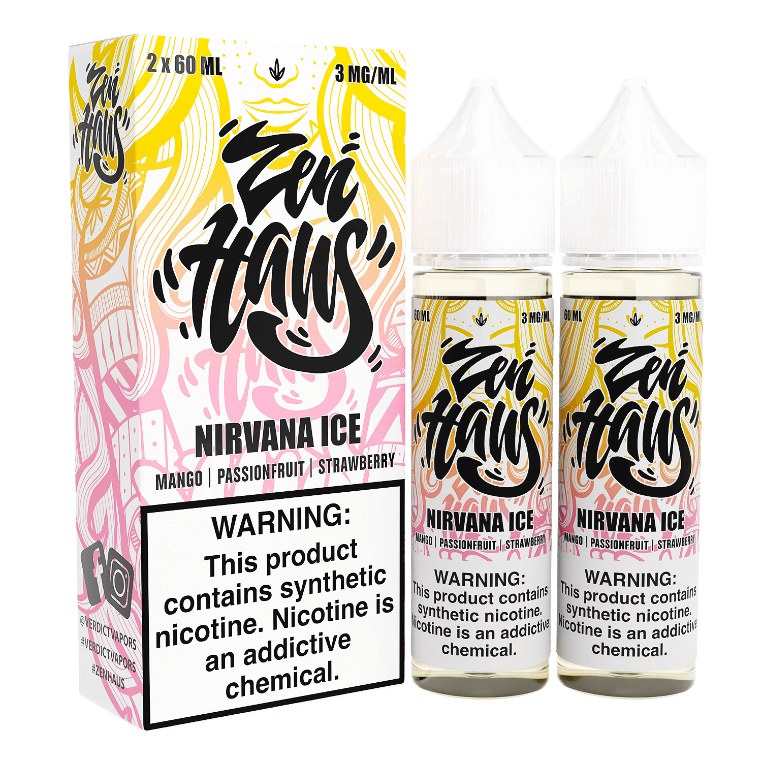 Zen Haus Series E-Liquid 120mL – Freebase – 60mL 2-Pack - Nirvana ICE