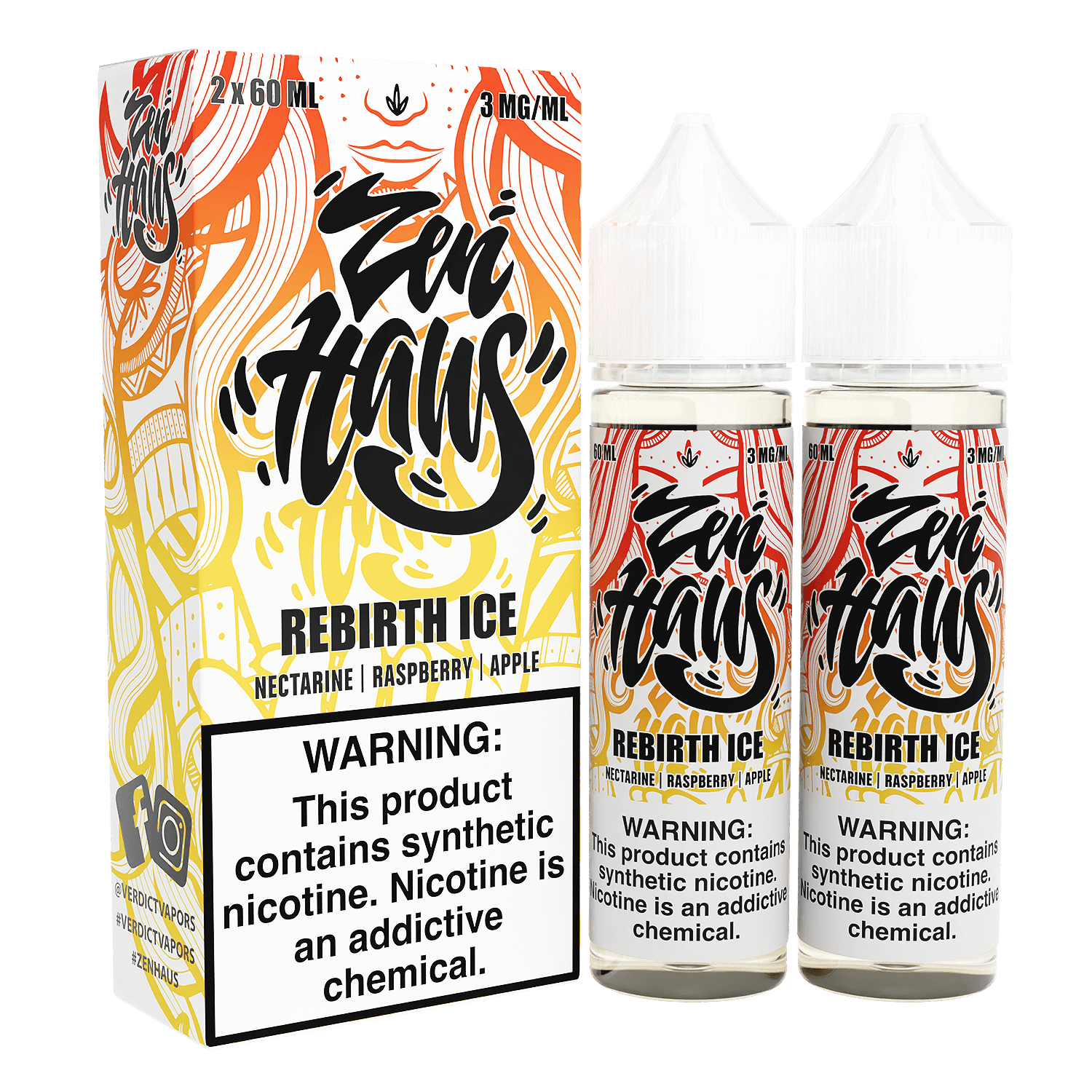 Zen Haus Series E-Liquid 120mL – Freebase – 60mL 2-Pack - Rebirth ICE