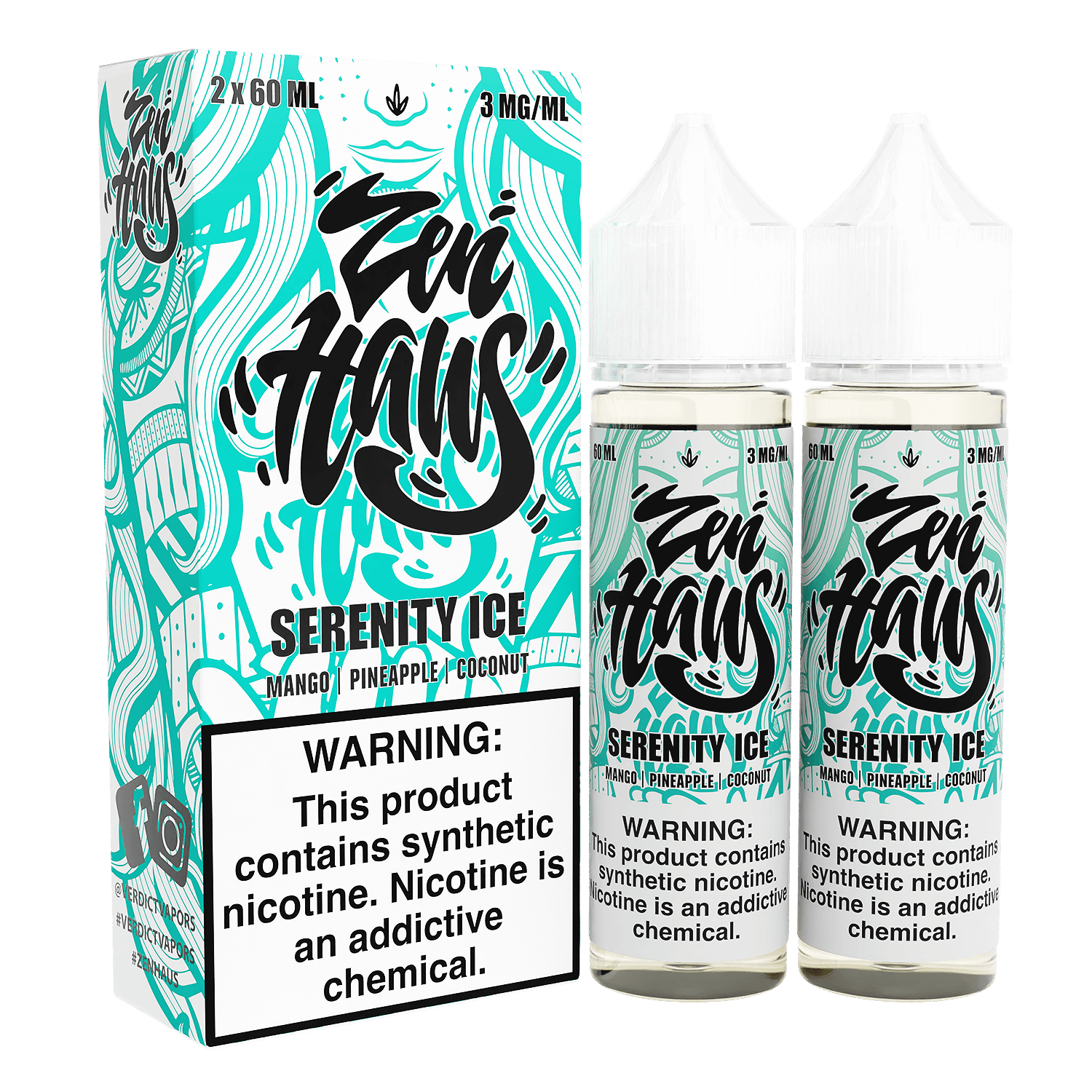 Zen Haus Series E-Liquid 120mL – Freebase – 60mL 2-Pack - Serenity ICE
