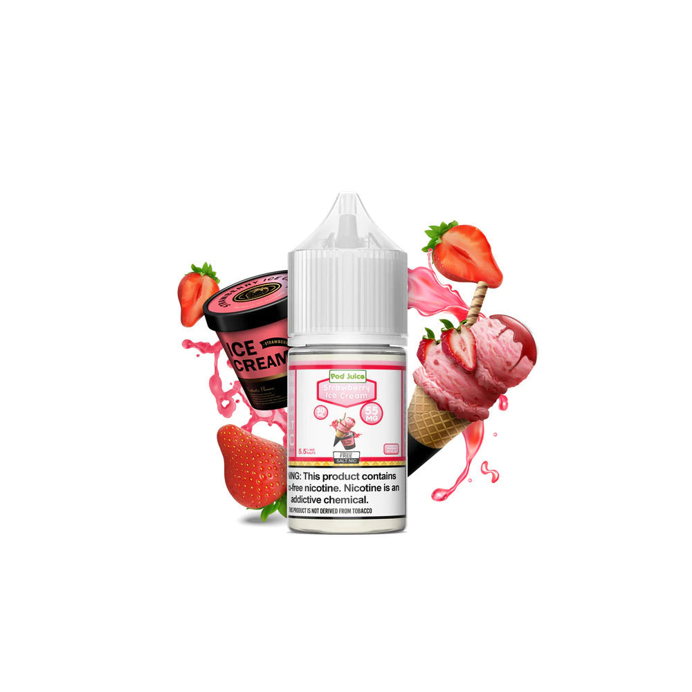 Pod Juice Salt TFN Series E-Liquid 30mL (Salt Nic) Strawberry Ice Cream