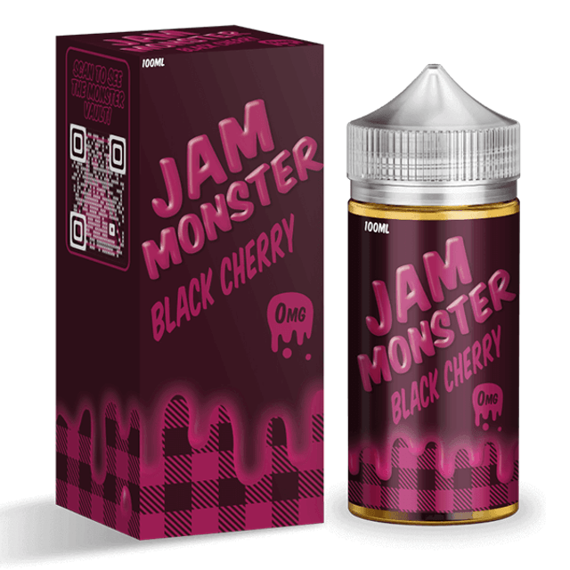 Jam Monster Series E-Liquid 100mL - Freebase - Black Cherry / 0mg