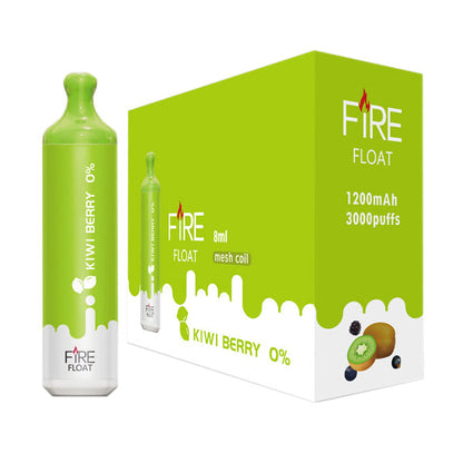 Fire Float Zero Disposable 3000 Puffs 8mL 00mg | MOQ 10 | Kiwi Berry with Packaging