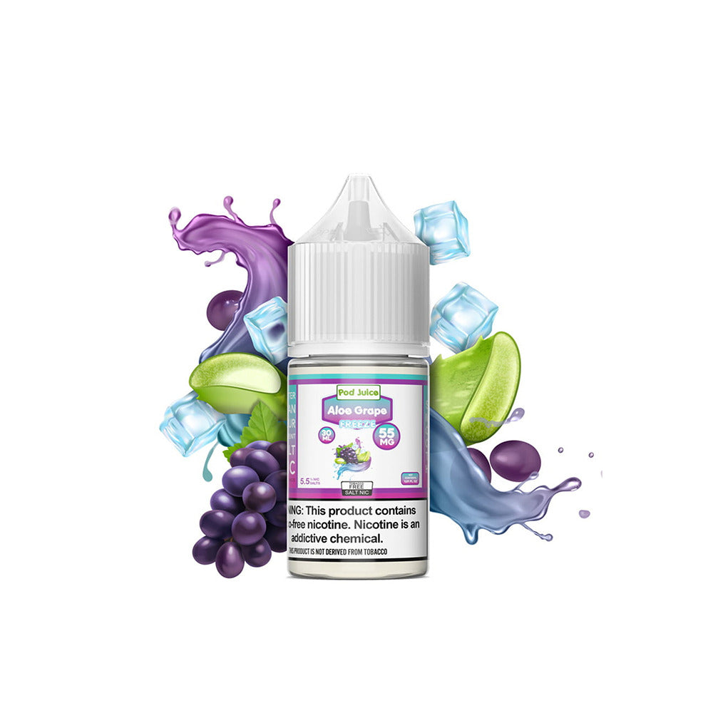 Pod Juice TFN Salt Series E-Liquid 30mL (Salt Nic) | 10mg - Aloe Grape Freeze