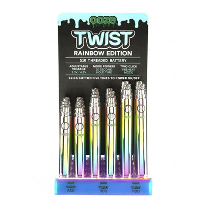 Ooze Twist 510 Batteries (24pc Display)(Multiple Sizes) Rainbow | 24pk