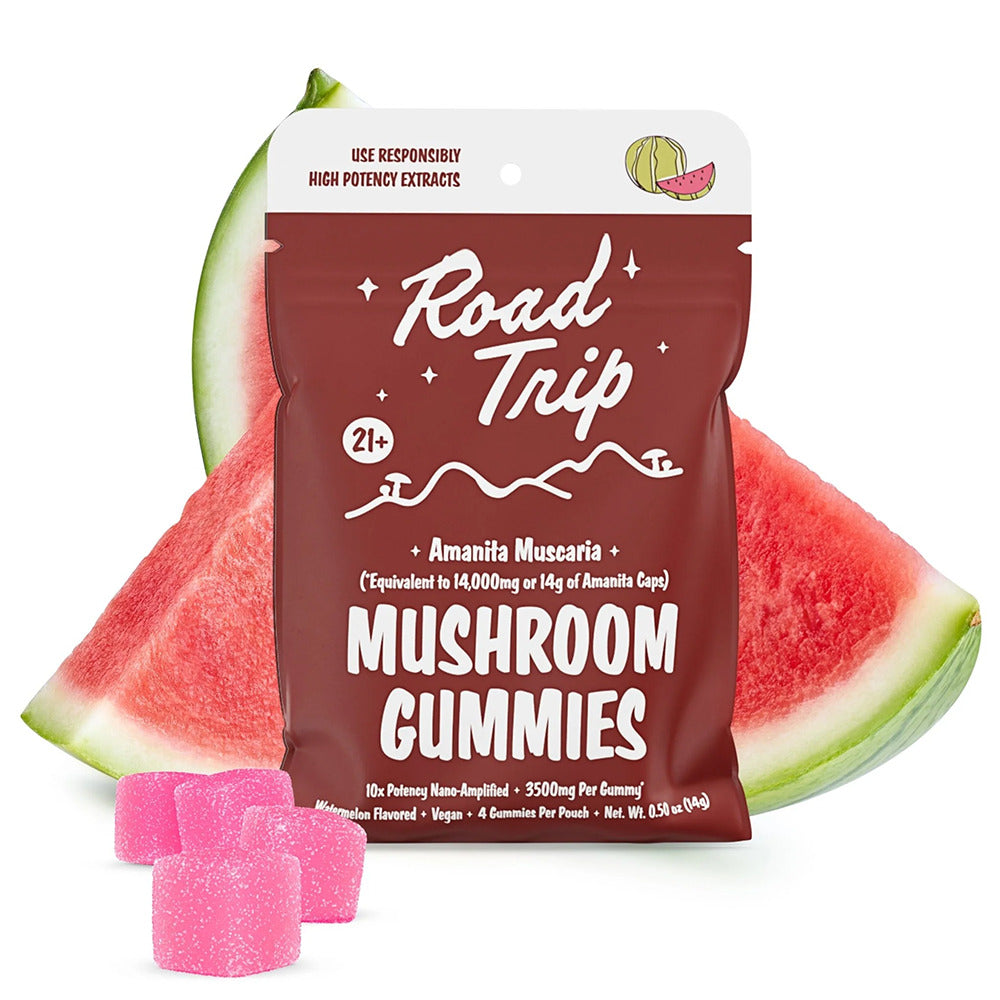 Road Trip Mushroom Gummies (14000mg 4ct Pouch) Watermelon