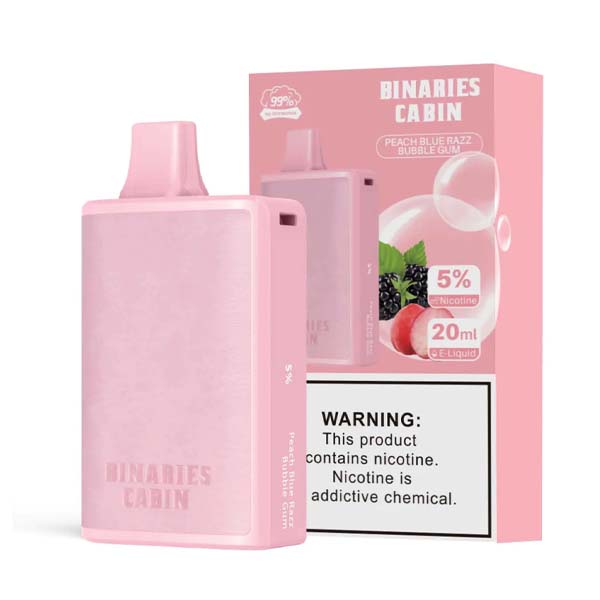 HorizonTech Binaries Cabin Disposable 10,000 puffs 20mL 50mg | MOQ 10 | Peach Bluerazz Bubble Gum with Packaging