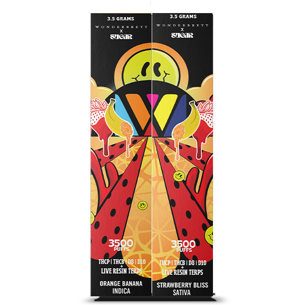 Sugar Extrax – Sugar X Wonderbrett | 3500 Puffs Disposable | THC-V + THC-B + D8 + D10 | (2-Pack)