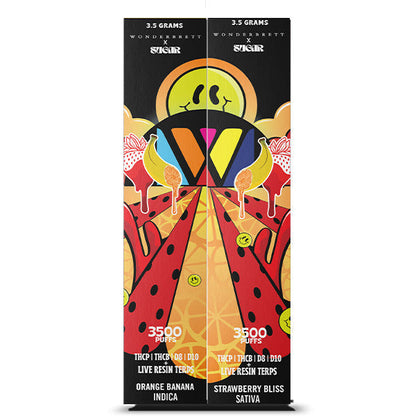 Sugar Extrax – Sugar X Wonderbrett | 3500 Puffs Disposable | THC-V + THC-B + D8 + D10 | (2-Pack)