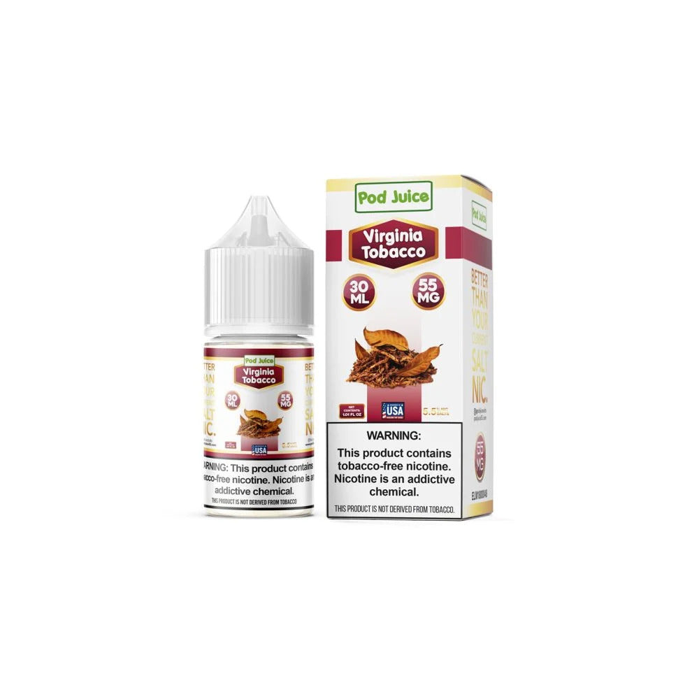 Pod Juice Salt TFN Series E-Liquid 30mL (Salt Nic) Virginia Tobacco with packaging