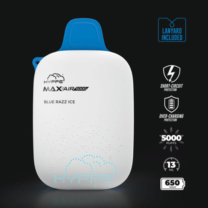 Hyppe Max Air Disposable | 5000 Puffs | 13mL | 50mg | MOQ 5 | Blue Razz Ice