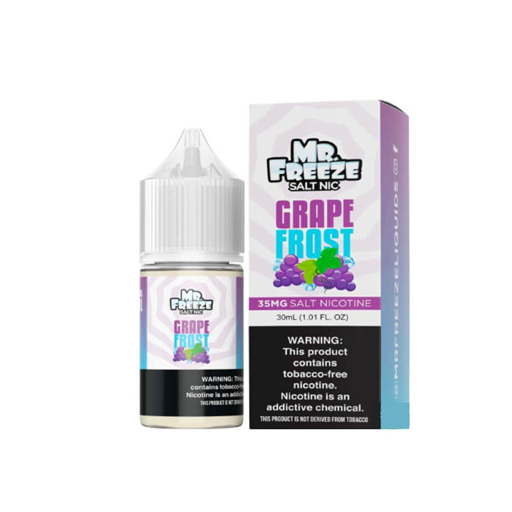 Mr. Freeze TFN Salt Series E-Liquid 30mL (Salt Nic) - Grape Frost with packaging