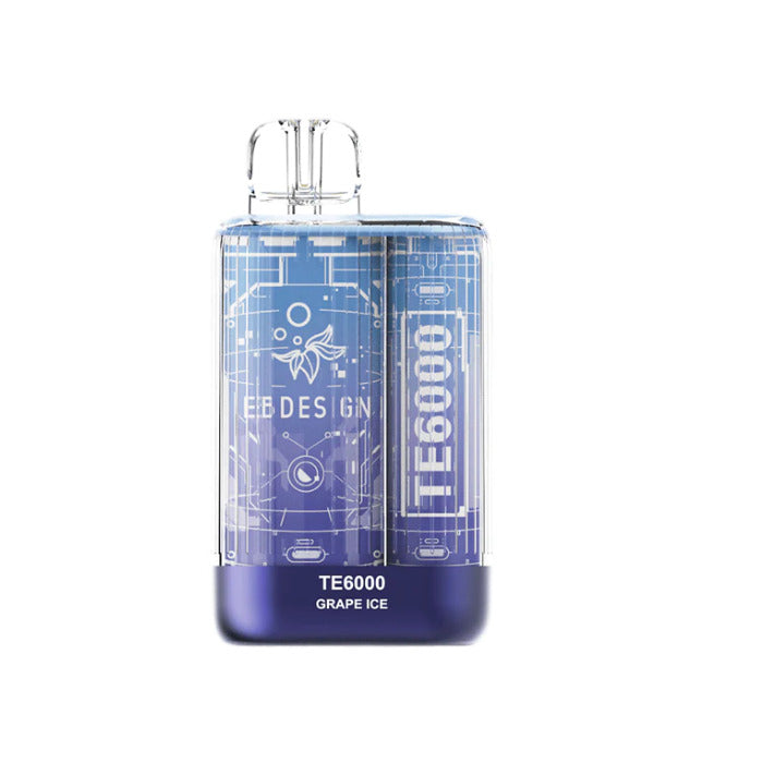 EBDESIGN TE6000 Disposable 6000 Puffs 10.3mL 40-50mg | MOQ 5 | Grape Ice