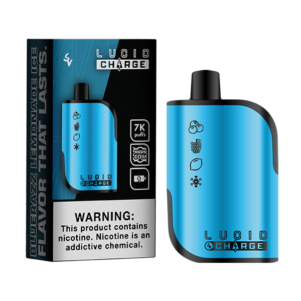 Lucid Charge Disposable | 7000 Puffs | 14mL | 50mg | MOQ 10 | Bluerazz Lemonade Ice with Packaging