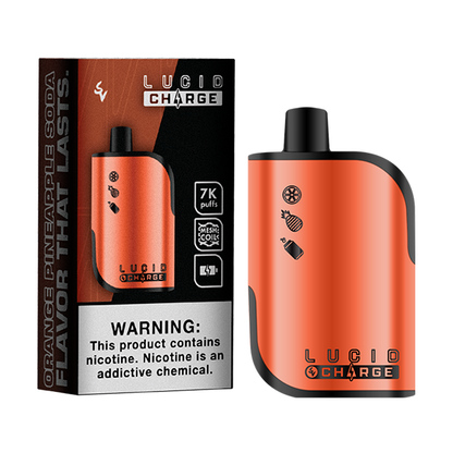 Lucid Charge Disposable | 7000 Puffs | 14mL | 50mg | MOQ 10 | Orange Pineapple Soda  with Packaging