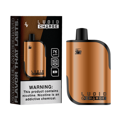 Lucid Charge Disposable | 7000 Puffs | 14mL | 50mg | MOQ 10 | Caramel Macchiato with Packaging