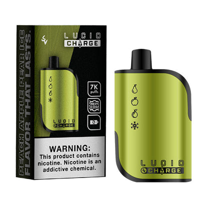 Lucid Charge Disposable | 7000 Puffs | 14mL | 50mg | MOQ 10 | Peach Apple Pear Ice with Packaging