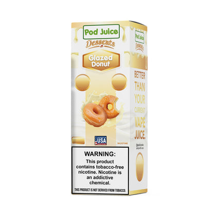 Pod Juice Salt TFN Series E-Liquid | 30mL | (Salt Nic) | Glazed Donut with packaging