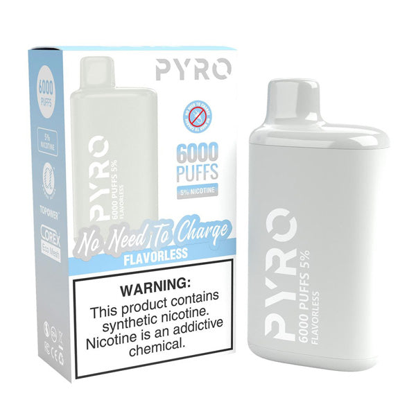 Pyro Disposable 6000 Puffs 13ml - Flavorless 50mg with Packaging