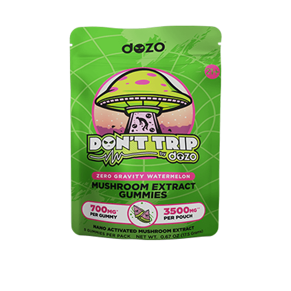 Dozo Don’t Trip Mushroom Gummies (3500mg 5ct Pouch)- Zero Gravity Watermelon
