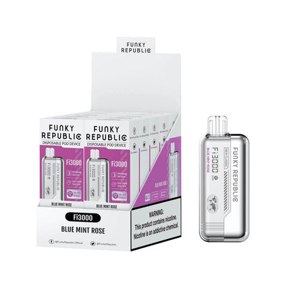 Funky Republic Fi3000 Disposable 3000 Puffs 5mL 40-50mg – MOQ 10 - Blue Mint Rose