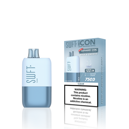 SWFT Icon Disposable | 7500 Puffs | 17mL | 5% | 50Mg | MOQ 10 | Clear with Packaging