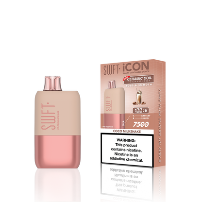 SWFT Icon Disposable | 7500 Puffs | 17mL | 5% | 50Mg | MOQ 10 | Coco Milkshake with Packaging