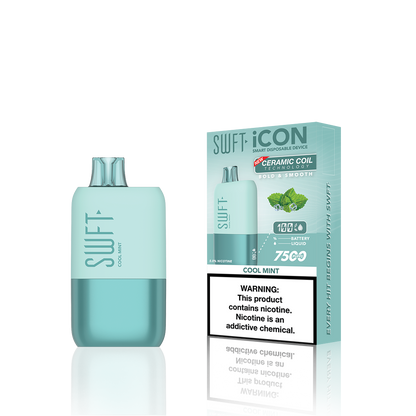 SWFT Icon Disposable | 7500 Puffs | 17mL | 5% | 50Mg | MOQ 10 | Cool Mint with Packaging