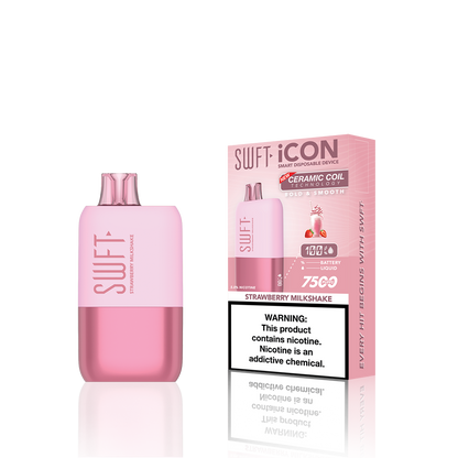 SWFT Icon Disposable | 7500 Puffs | 17mL | 5% | 50Mg | MOQ 10 | Strawberry Milkshake with Packaging