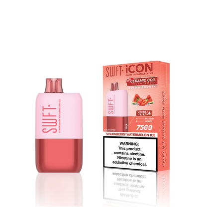 SWFT Icon Disposable | 7500 Puffs | 17mL | 5% | 50Mg | MOQ 10 | Strawberry Watermelon Ice with Packaging