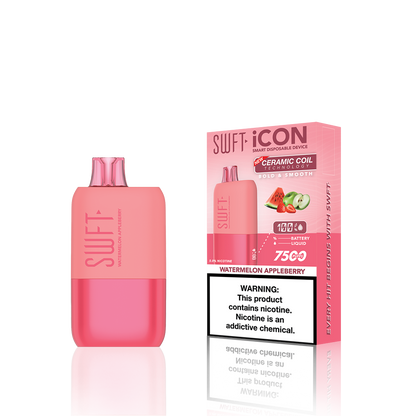 SWFT Icon Disposable | 7500 Puffs | 17mL | 50Mg | MOQ 10 | Watermelon Apple Berry with Packaging