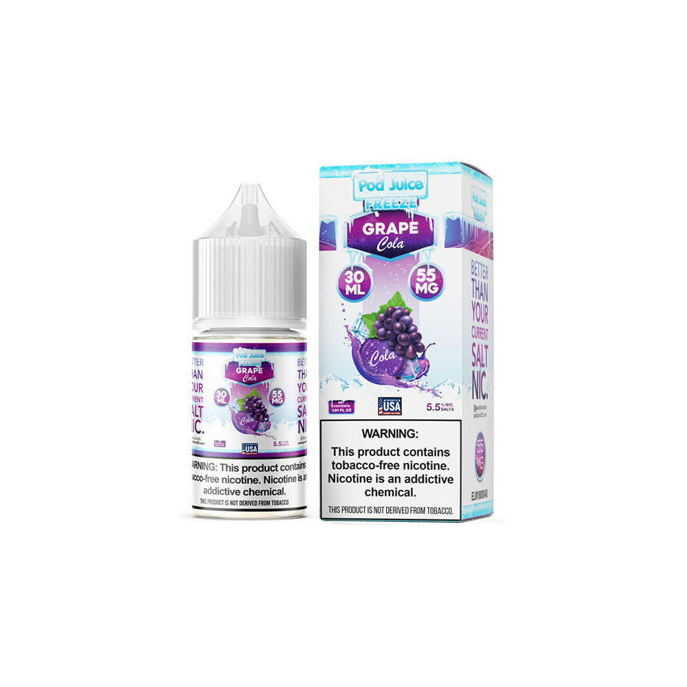 Pod Juice Salt TFN Series E-Liquid 30mL (Salt Nic) Grape Cola Freeze with packaging