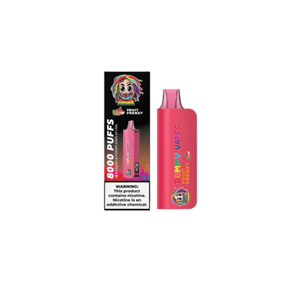 Dummy Vapes Disposable | 8000 Puffs | 18mL | 50mg | MOQ 5 | Fruit Frenzy with packaging