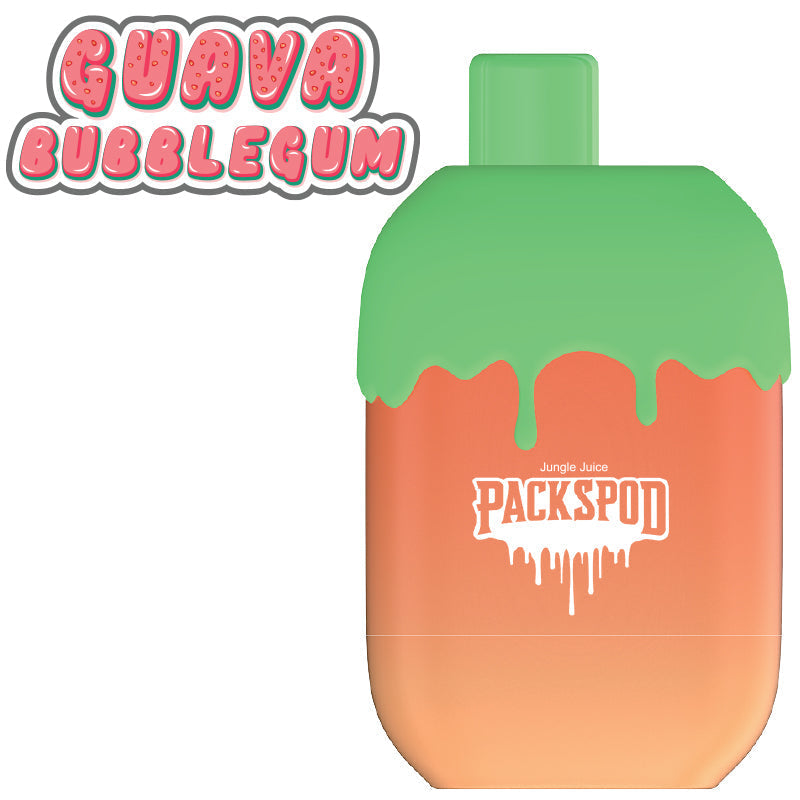 Packspod Disposable 5000 Puffs 12mL 50mg | MOQ 5pc  Guava Bubblegum (Sweet Guava)