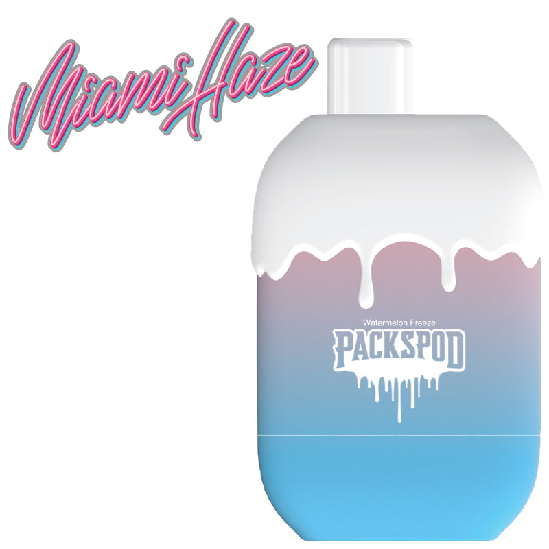 Packspod Disposable 5000 Puffs 12mL - Miami Haze (Watermelon Freeze) 50mg