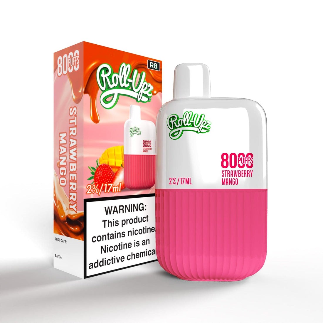Juice Roll-Upz Disposable | 8000 puffs | 15mL | MOQ 10PCS | Strawberry Mango with packaging