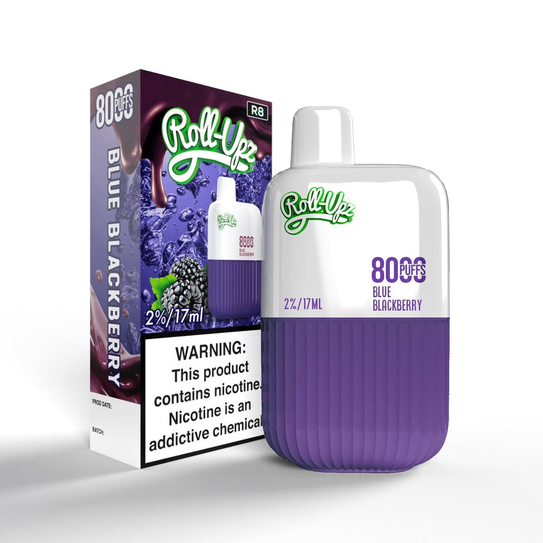 Juice Roll-Upz Disposable | 8000 puffs | 15mL | MOQ 10PCS | Blue Blackberry with packaging