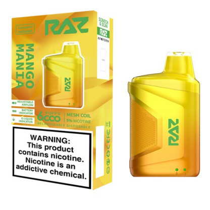 RAZ CA6000 Disposable | 6000 Puffs | 10mL | 50mg | MOQ 10pc | Mango Mania with packaging