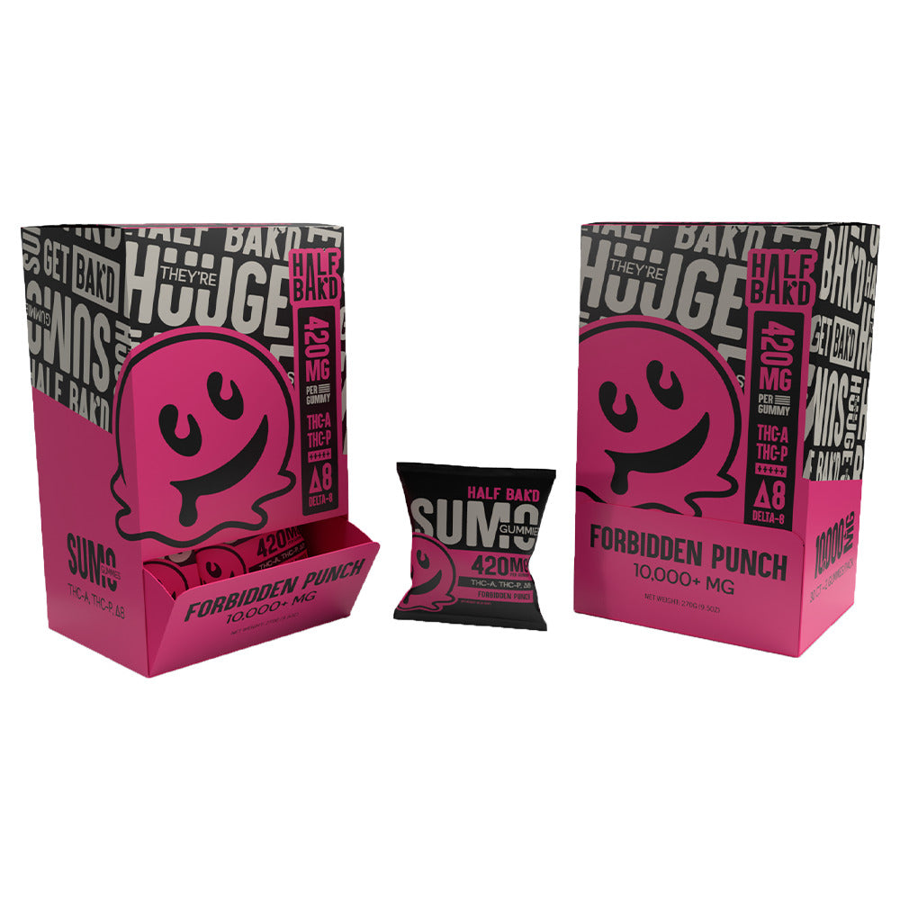 Half Baked Huuge Sumo Gummies 2-Pack (30pc Gravity Feeder Display) Forbidden Punch